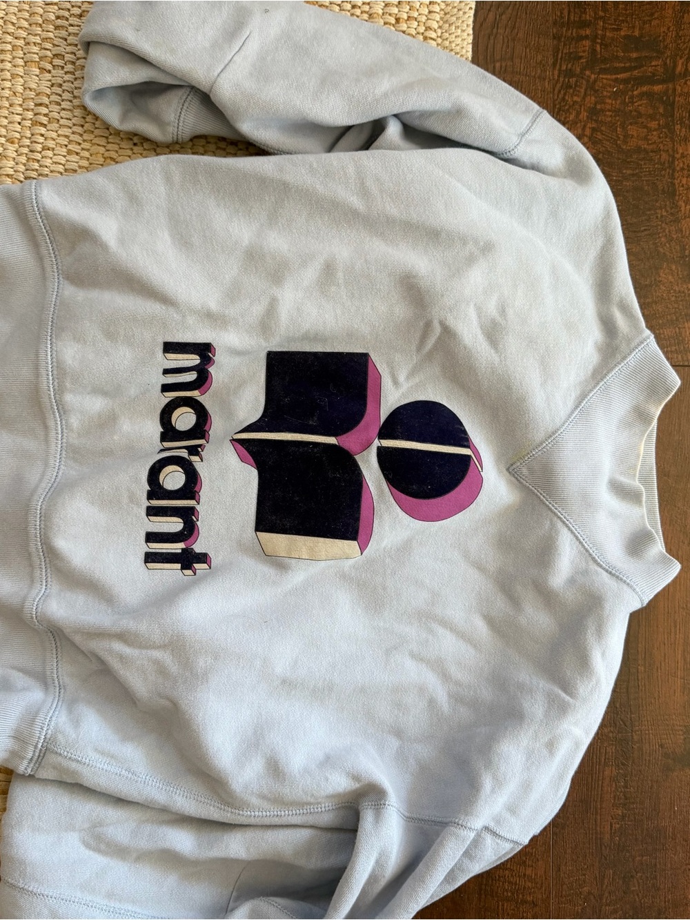 Isabel Marant Light Blue Logo Sweatshirt - Pink & Navy Graphic